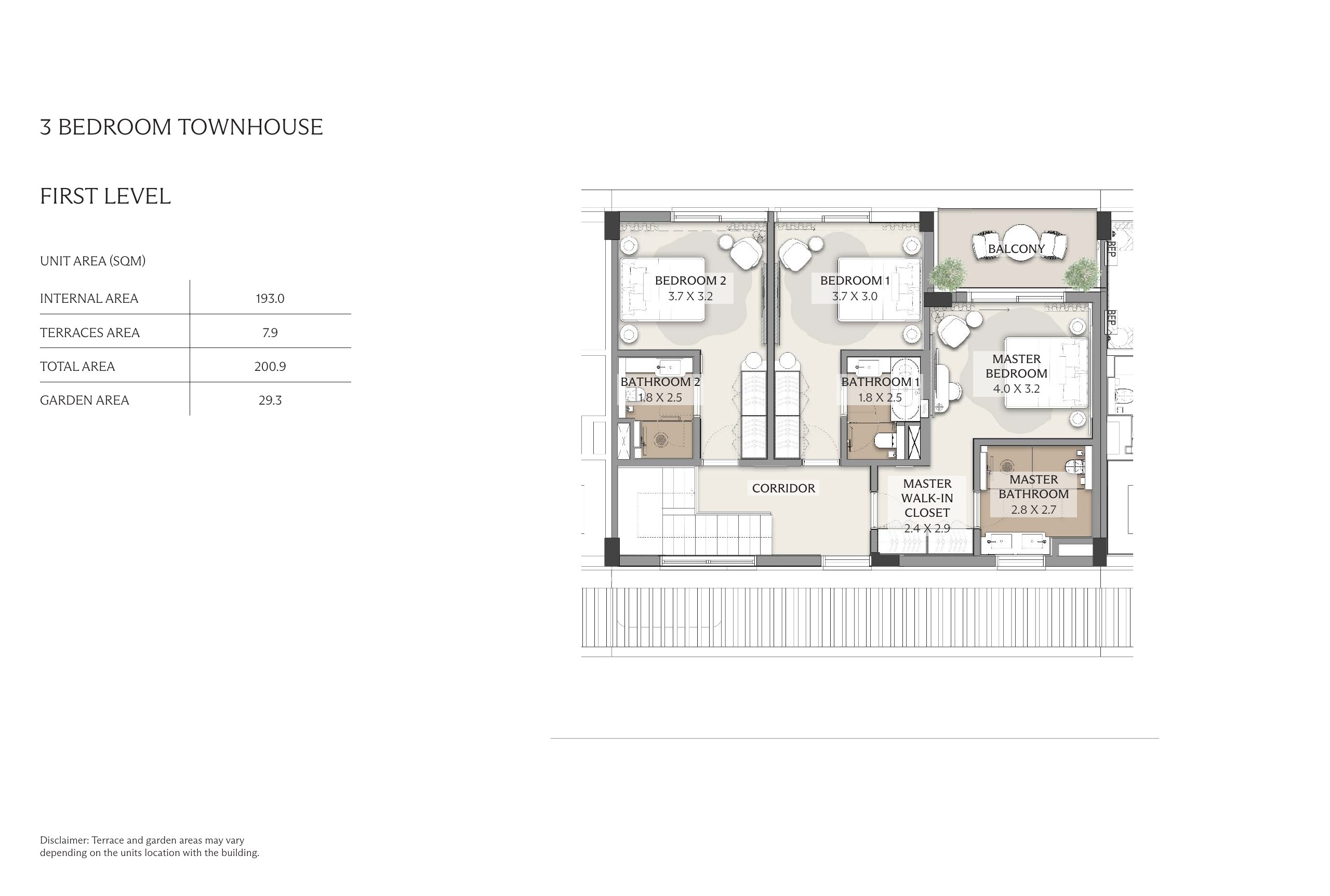 3 Bedroom Townhouse — First Level