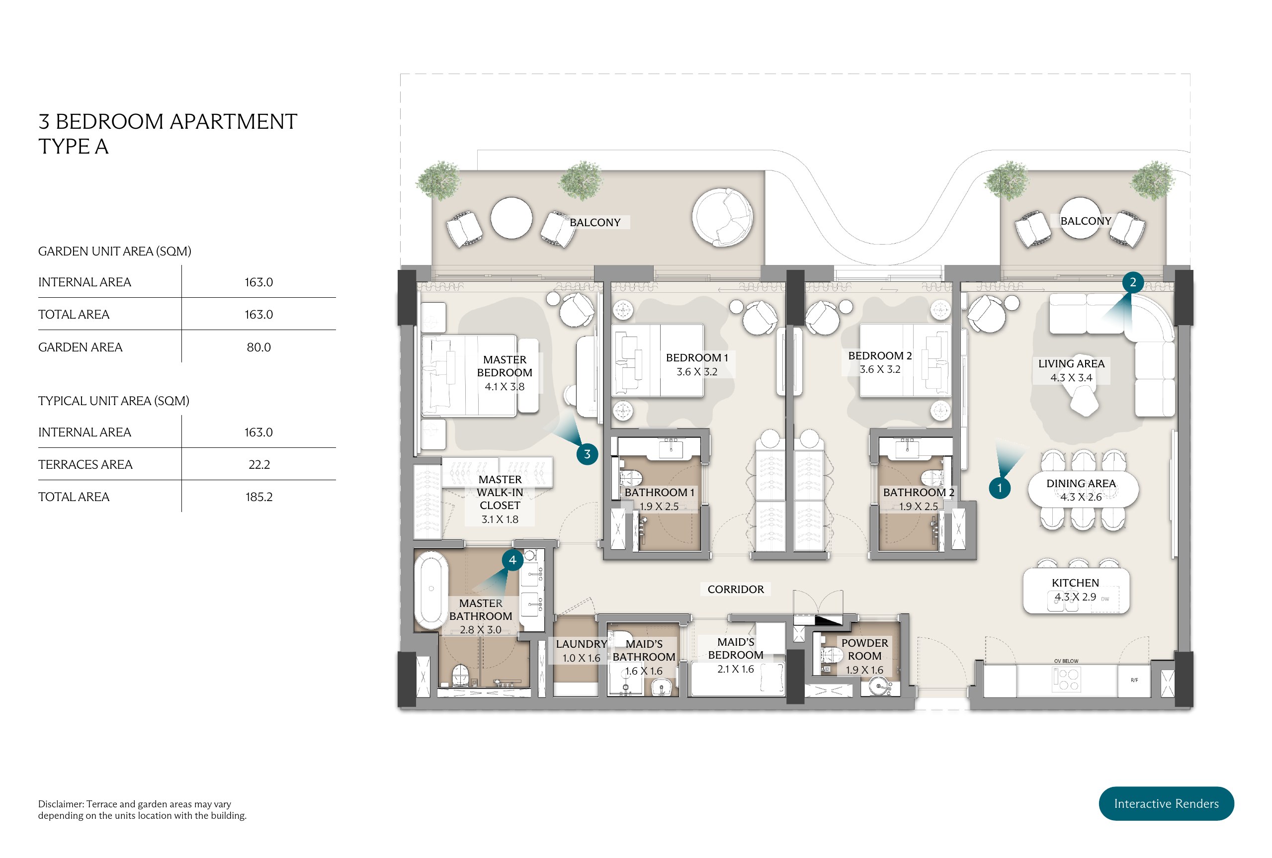 3 Bedroom Apartment — Type A